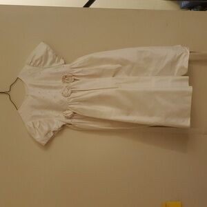 Charming Ivory Kids Dress with Floral Accents 100 Silk